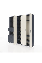 Hyperion Dolap 12 Raflı 4 Çekmeceli Tek Askılı 220x44x243 - S553M073V14B
