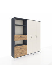 Hyperion Dolap 12 Raflı 4 Çekmeceli Tek Askılı 220x44x243 - S553M073V15B