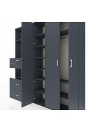 Hyperion Dolap 12 Raflı 4 Çekmeceli Tek Askılı 220x44x243 - S553M073V17B
