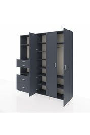 Hyperion Dolap 12 Raflı 4 Çekmeceli Tek Askılı 220x44x243 - S553M073V17B