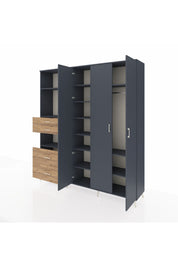 Hyperion Dolap 12 Raflı 4 Çekmeceli Tek Askılı 220x44x243 - S553M073V18B