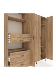 Hyperion Dolap 12 Raflı 4 Çekmeceli Tek Askılı 220x44x243 - S553M073V21B