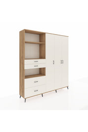 Hyperion Dolap 12 Raflı 4 Çekmeceli Tek Askılı 220x44x243 - S553M073V22B