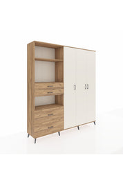 Hyperion Dolap 12 Raflı 4 Çekmeceli Tek Askılı 220x44x243 - S553M073V24B