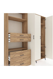 Hyperion Dolap 12 Raflı 4 Çekmeceli Tek Askılı 220x44x243 - S553M073V24B