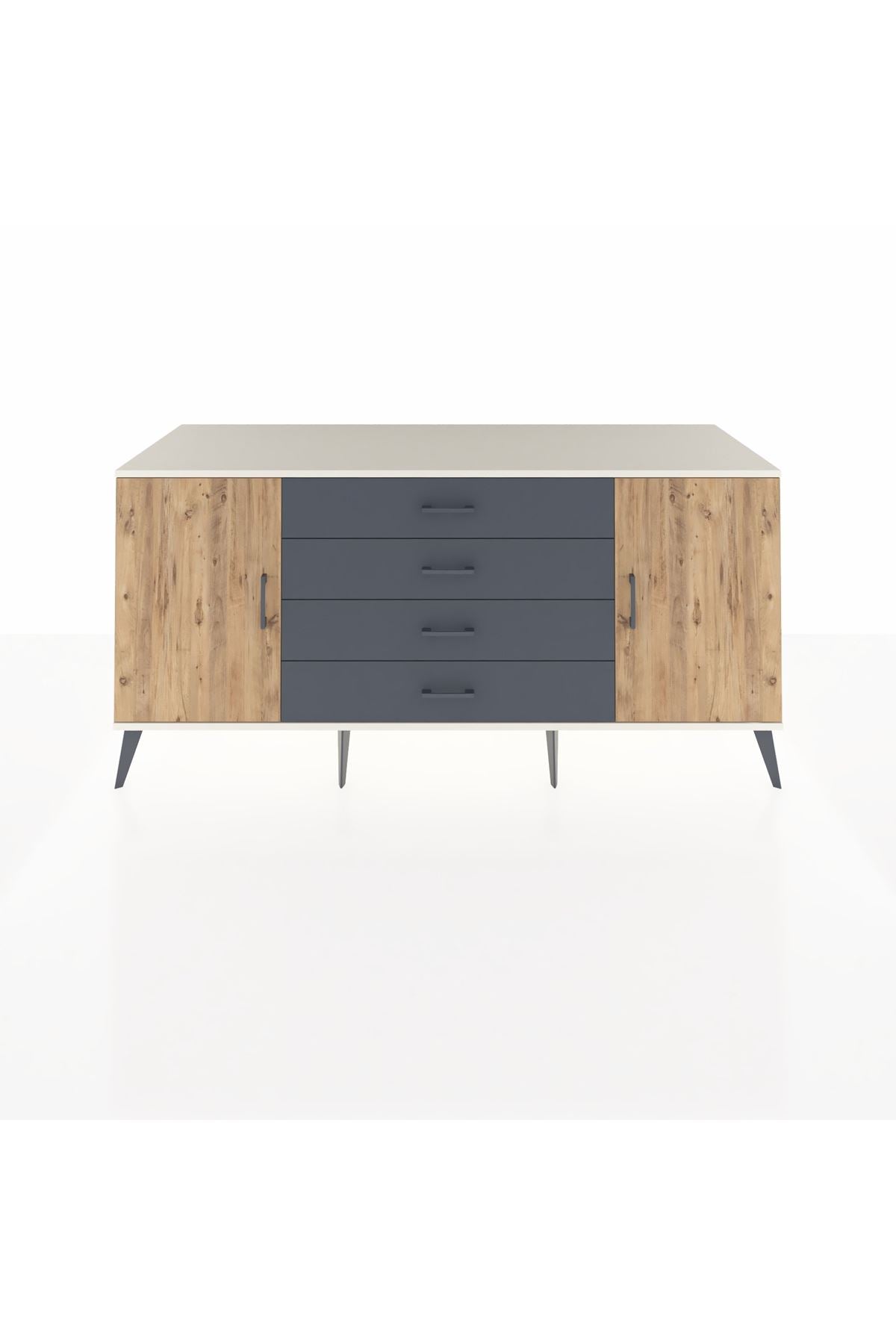 Kronos Konsol 2 Raflı 4 Çekmeceli 2 Kapaklı 176x59x83 - S610M001V02C