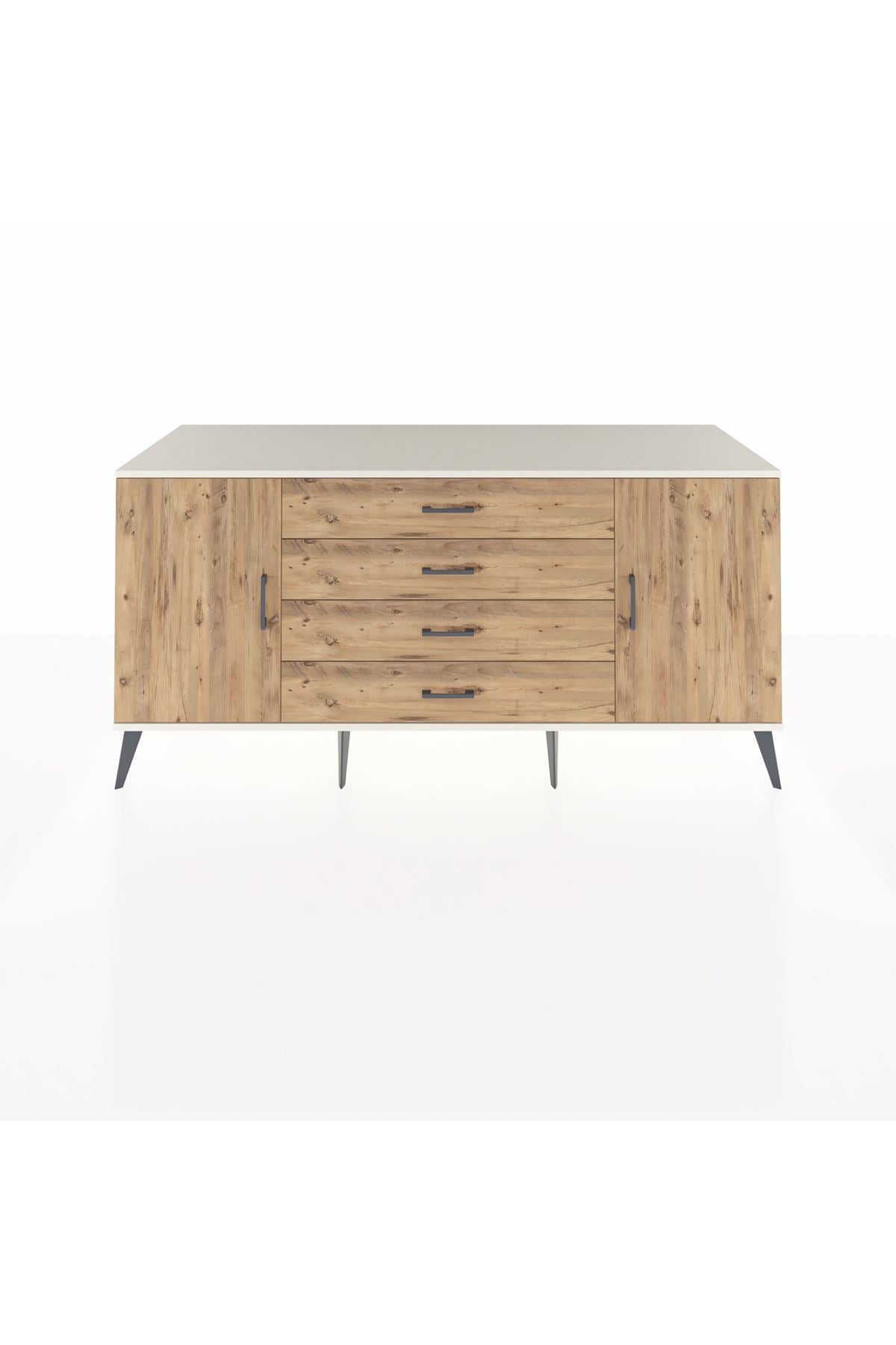Kronos Konsol 2 Raflı 4 Çekmeceli 2 Kapaklı 176x59x83 - S610M001V03C