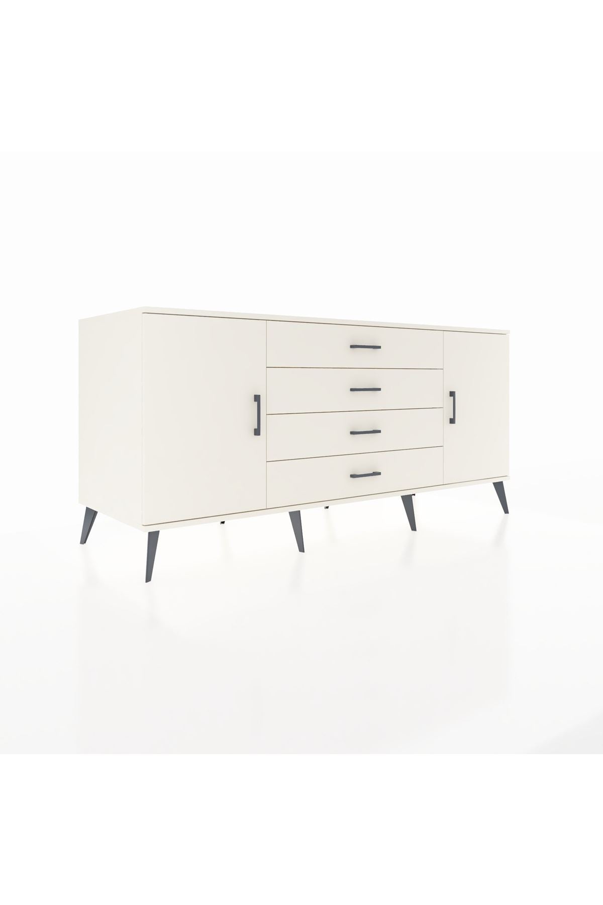 Kronos Konsol 2 Raflı 4 Çekmeceli 2 Kapaklı 176x59x83 - S610M001V04C