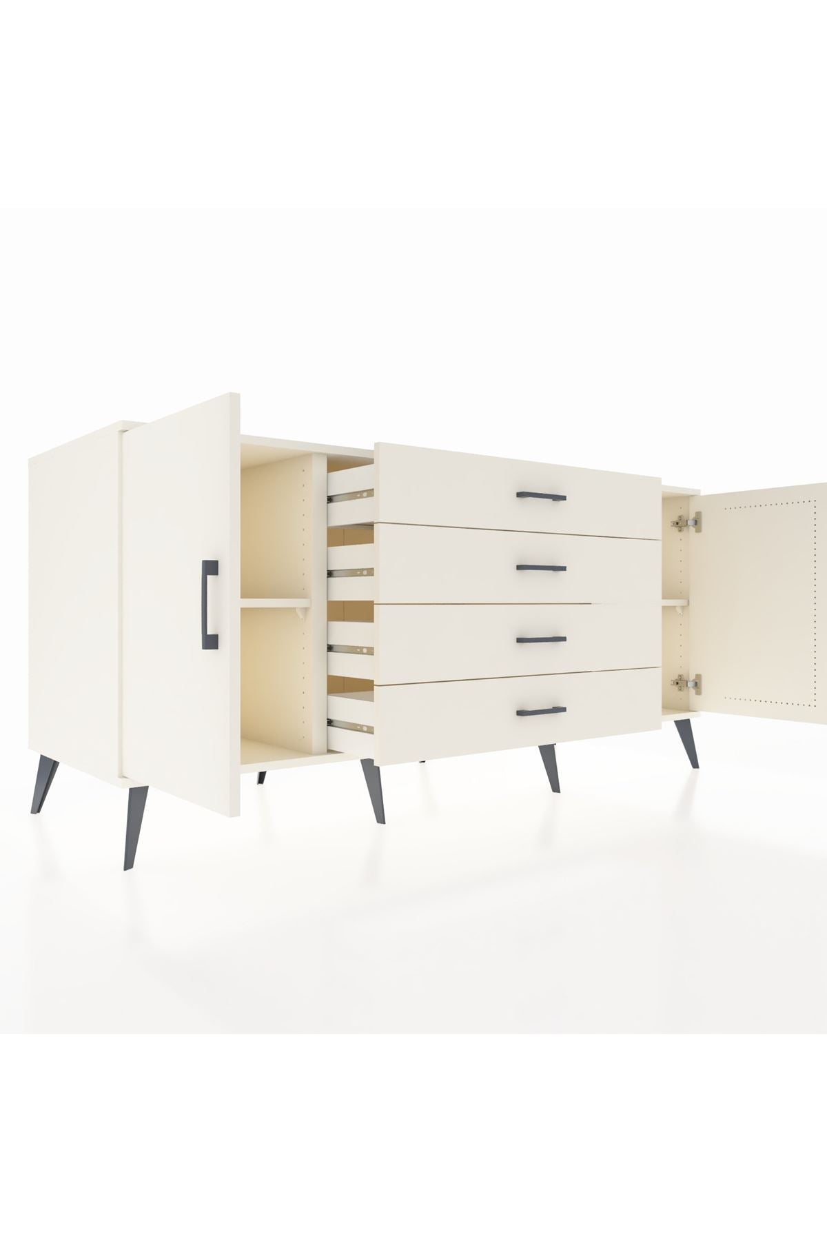 Kronos Konsol 2 Raflı 4 Çekmeceli 2 Kapaklı 176x59x83 - S610M001V04C