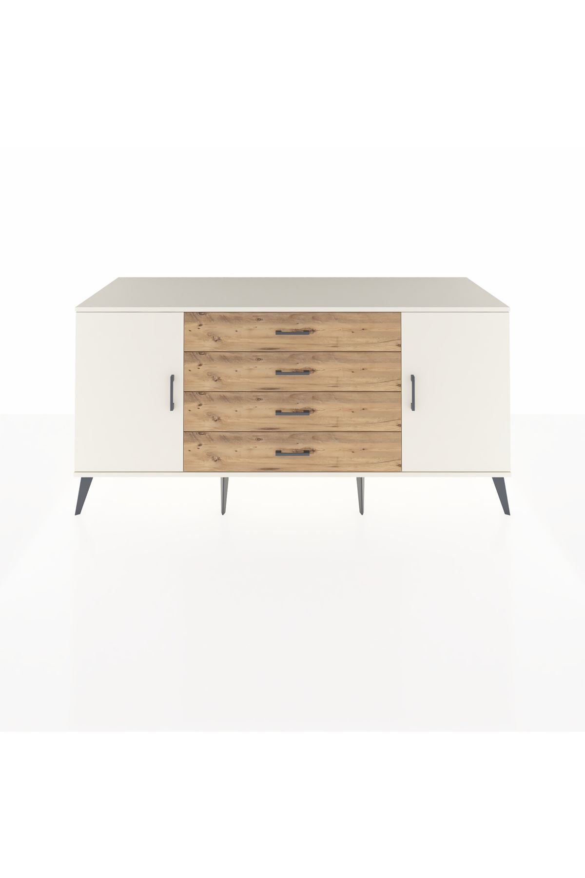 Kronos Konsol 2 Raflı 4 Çekmeceli 2 Kapaklı 176x59x83 - S610M001V06C