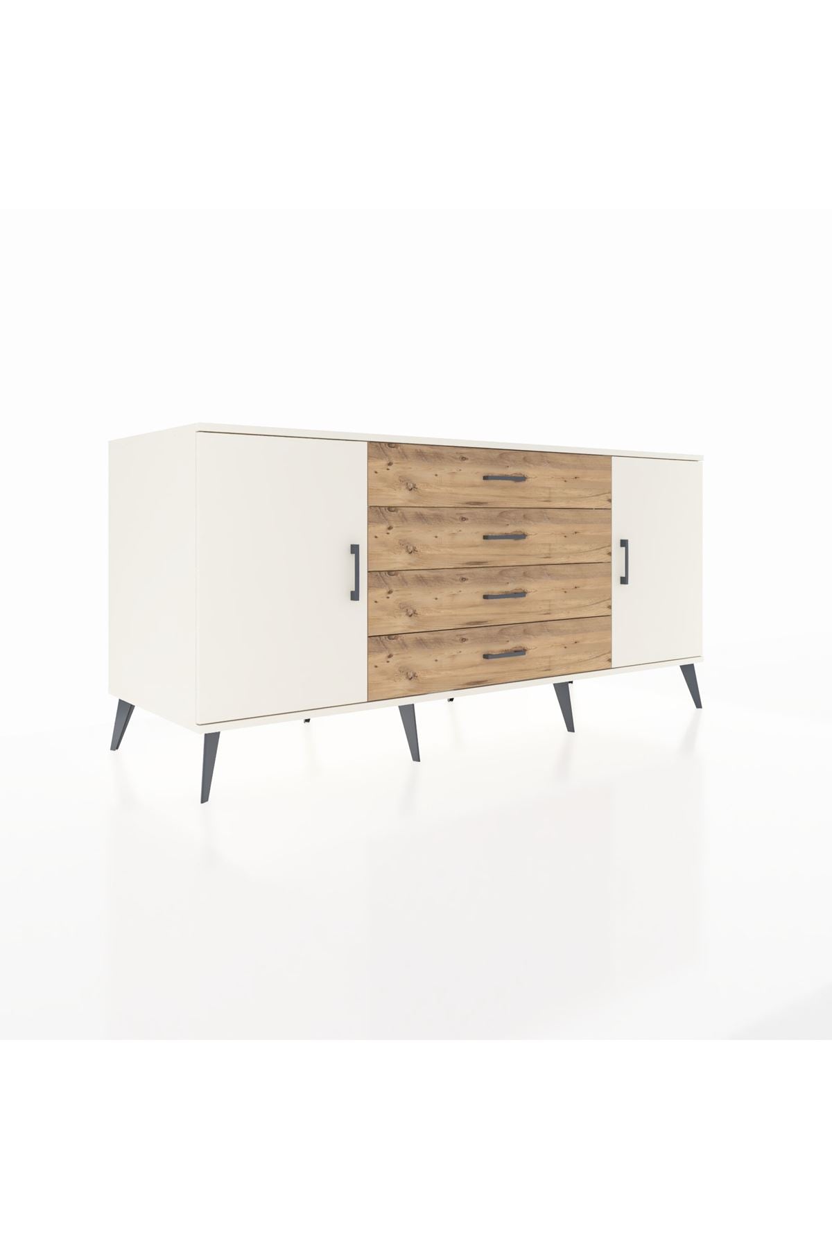 Kronos Konsol 2 Raflı 4 Çekmeceli 2 Kapaklı 176x59x83 - S610M001V06C