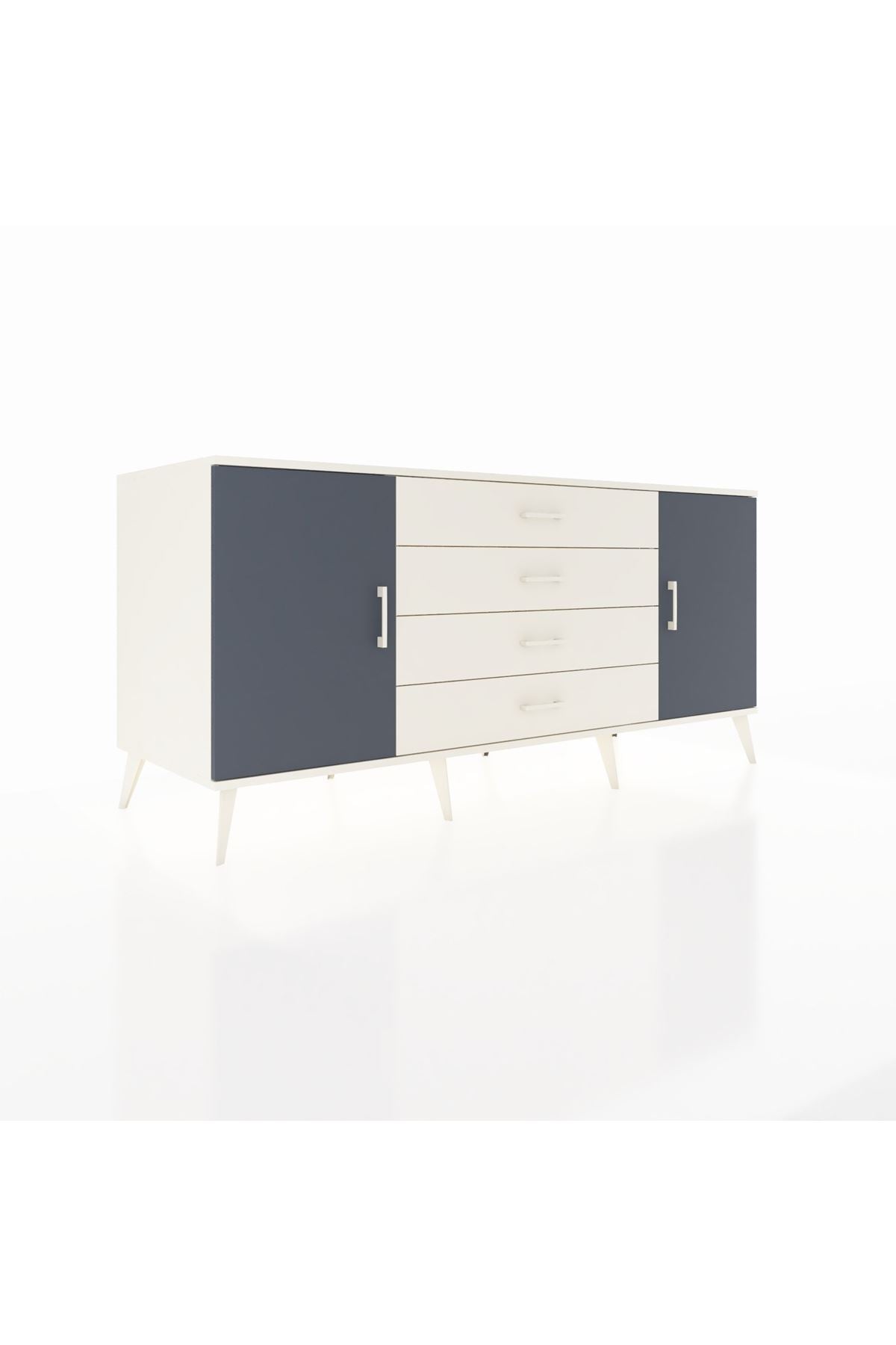 Kronos Konsol 2 Raflı 4 Çekmeceli 2 Kapaklı 176x59x83 - S610M001V07C