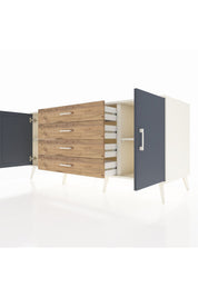 Kronos Konsol 2 Raflı 4 Çekmeceli 2 Kapaklı 176x59x83 - S610M001V09C