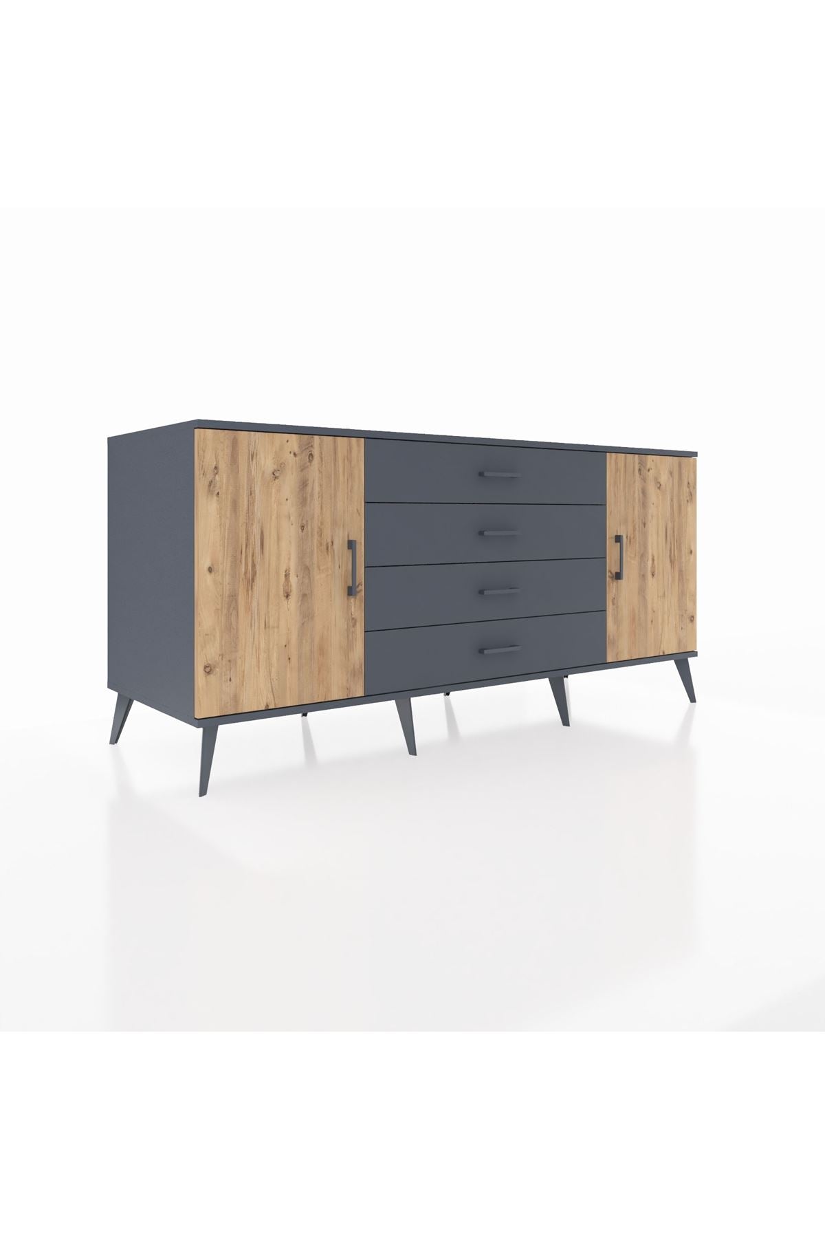 Kronos Konsol 2 Raflı 4 Çekmeceli 2 Kapaklı 176x59x83 - S610M001V11C