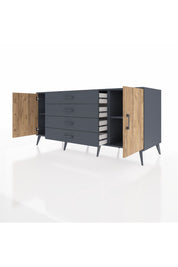 Kronos Konsol 2 Raflı 4 Çekmeceli 2 Kapaklı 176x59x83 - S610M001V11C