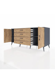 Kronos Konsol 2 Raflı 4 Çekmeceli 2 Kapaklı 176x59x83 - S610M001V12C