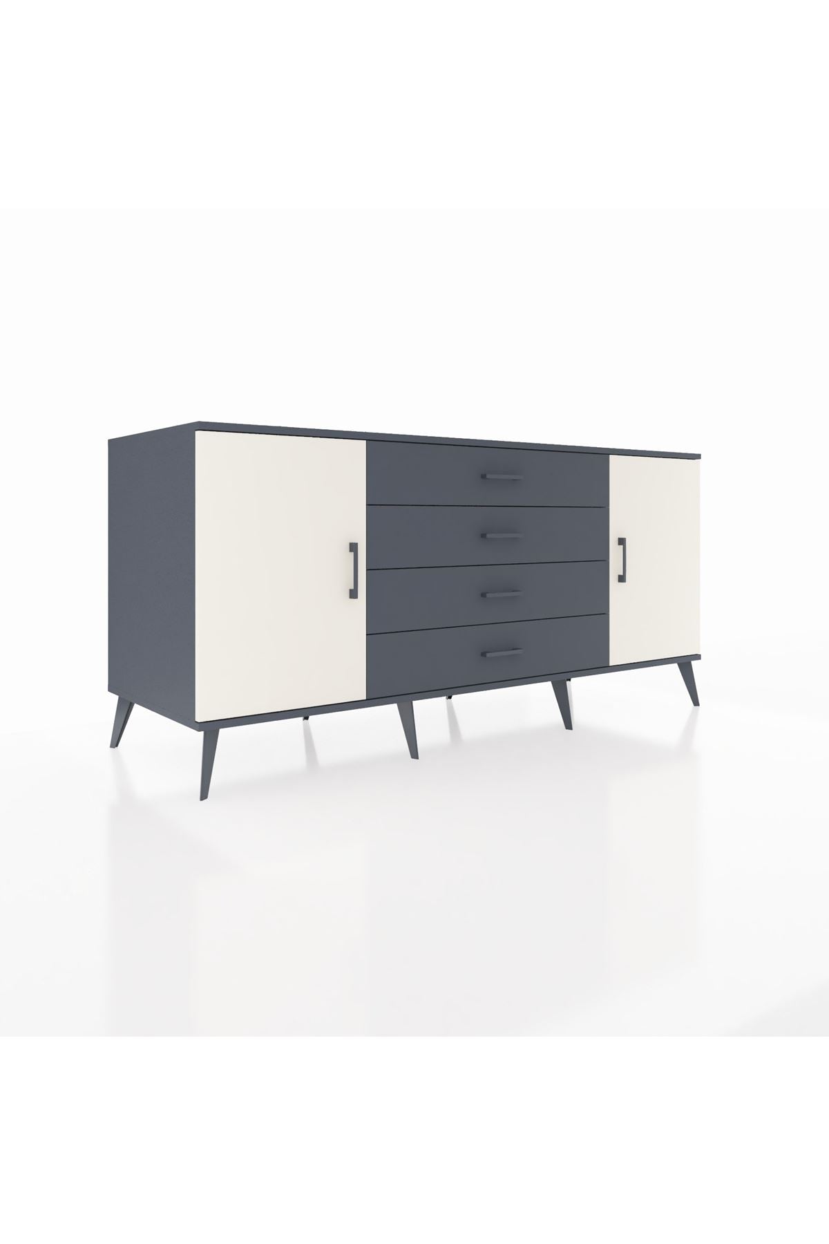 Kronos Konsol 2 Raflı 4 Çekmeceli 2 Kapaklı 176x59x83 - S610M001V14C