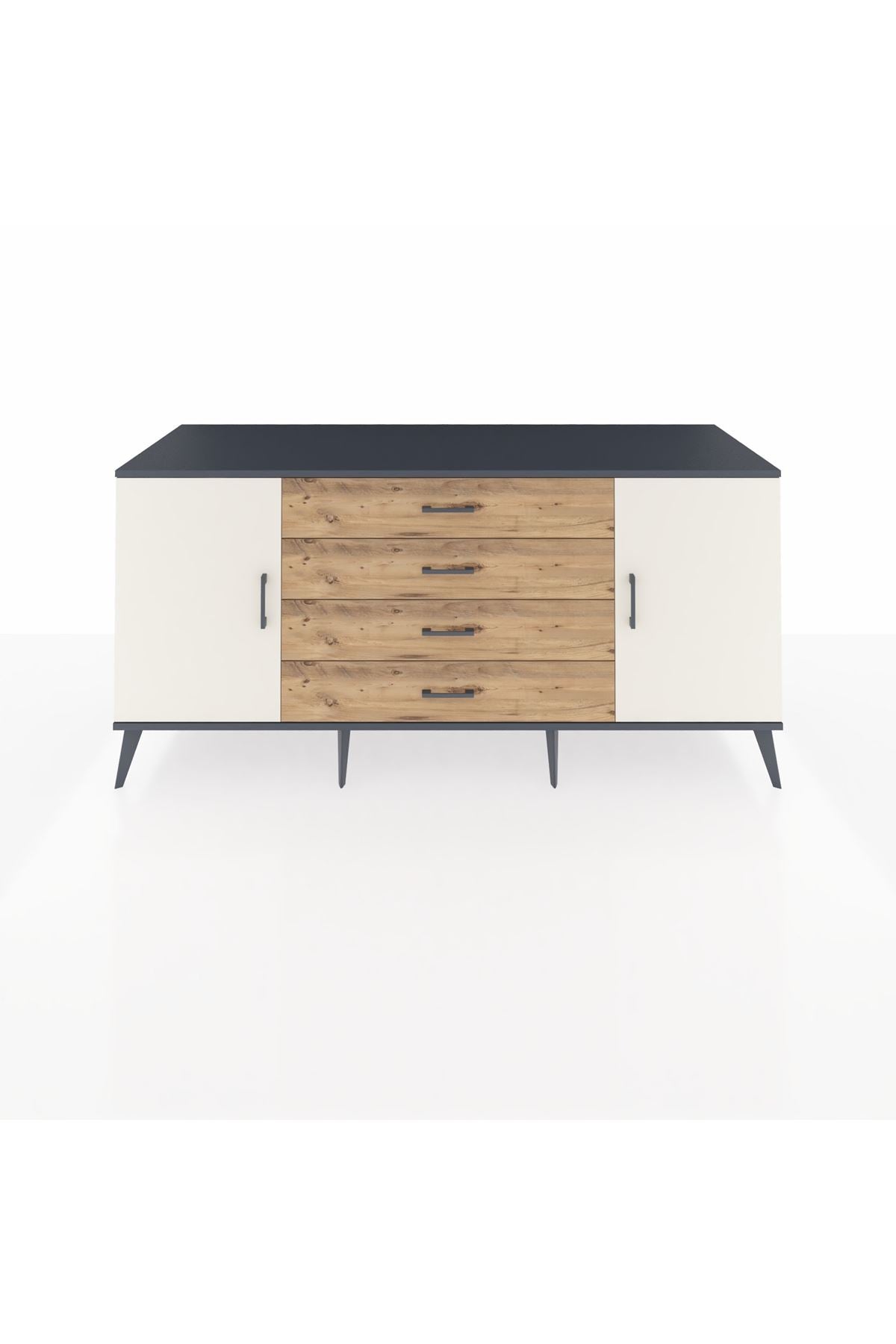 Kronos Konsol 2 Raflı 4 Çekmeceli 2 Kapaklı 176x59x83 - S610M001V15C