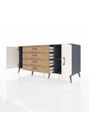 Kronos Konsol 2 Raflı 4 Çekmeceli 2 Kapaklı 176x59x83 - S610M001V15C