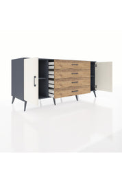 Kronos Konsol 2 Raflı 4 Çekmeceli 2 Kapaklı 176x59x83 - S610M001V15C