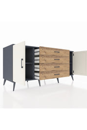 Kronos Konsol 2 Raflı 4 Çekmeceli 2 Kapaklı 176x59x83 - S610M001V15C