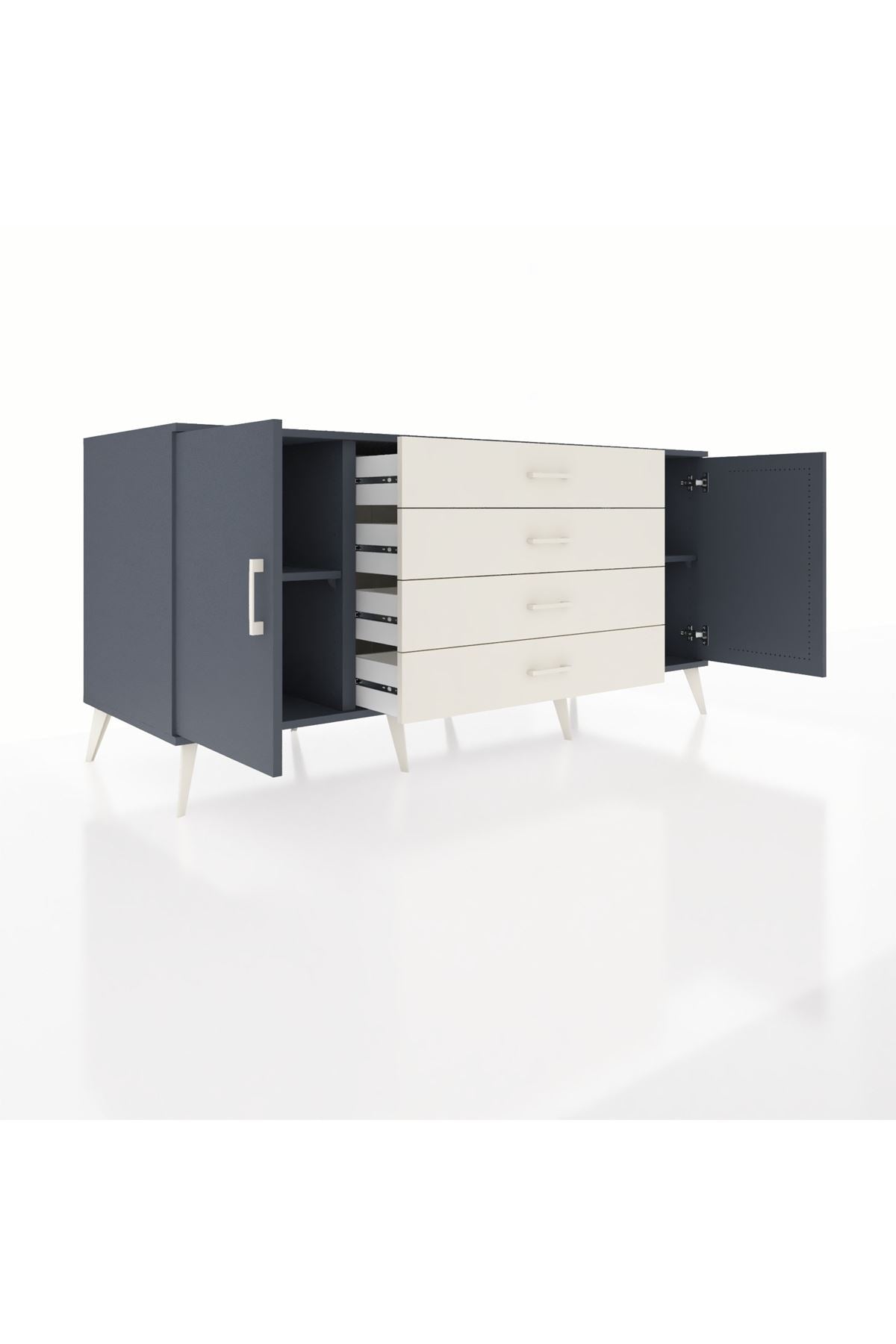 Kronos Konsol 2 Raflı 4 Çekmeceli 2 Kapaklı 176x59x83 - S610M001V16C