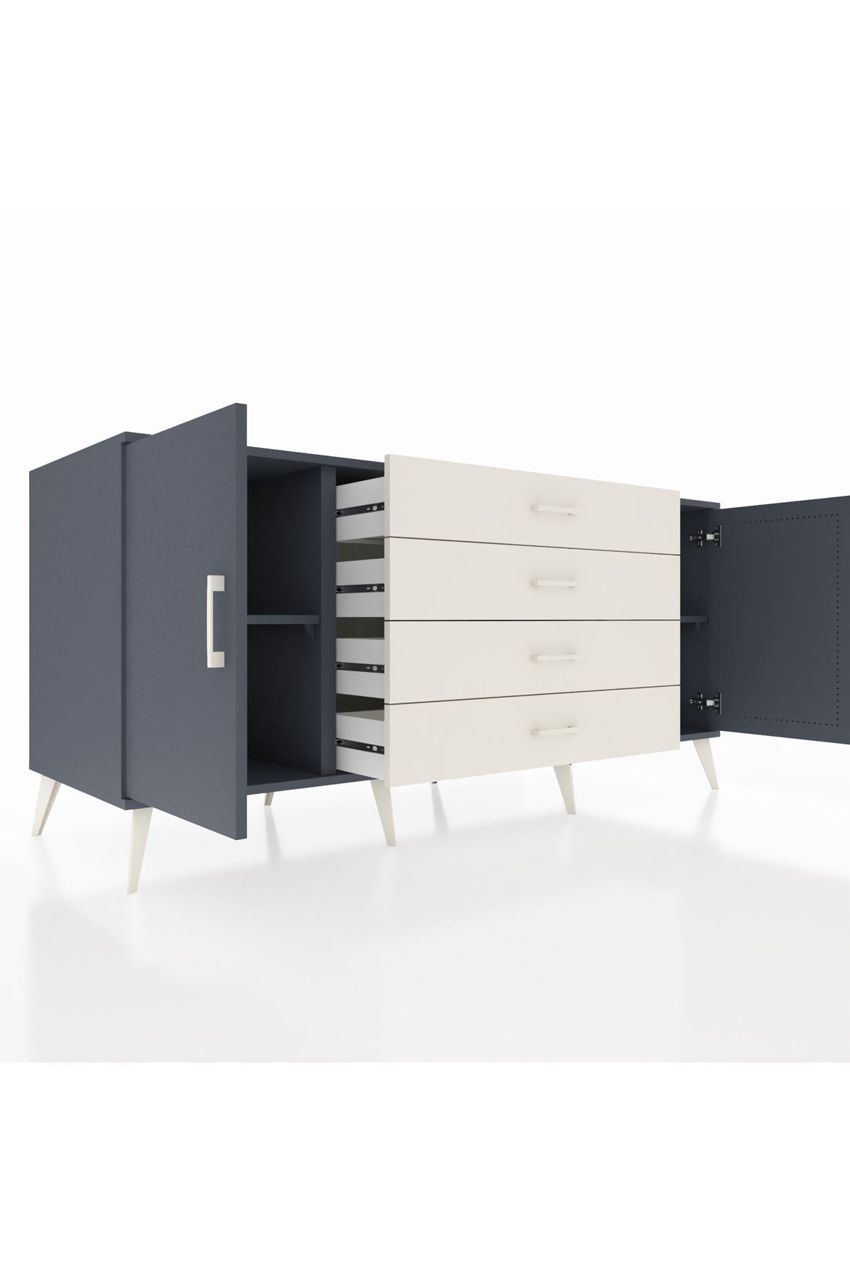 Kronos Konsol 2 Raflı 4 Çekmeceli 2 Kapaklı 176x59x83 - S610M001V16C