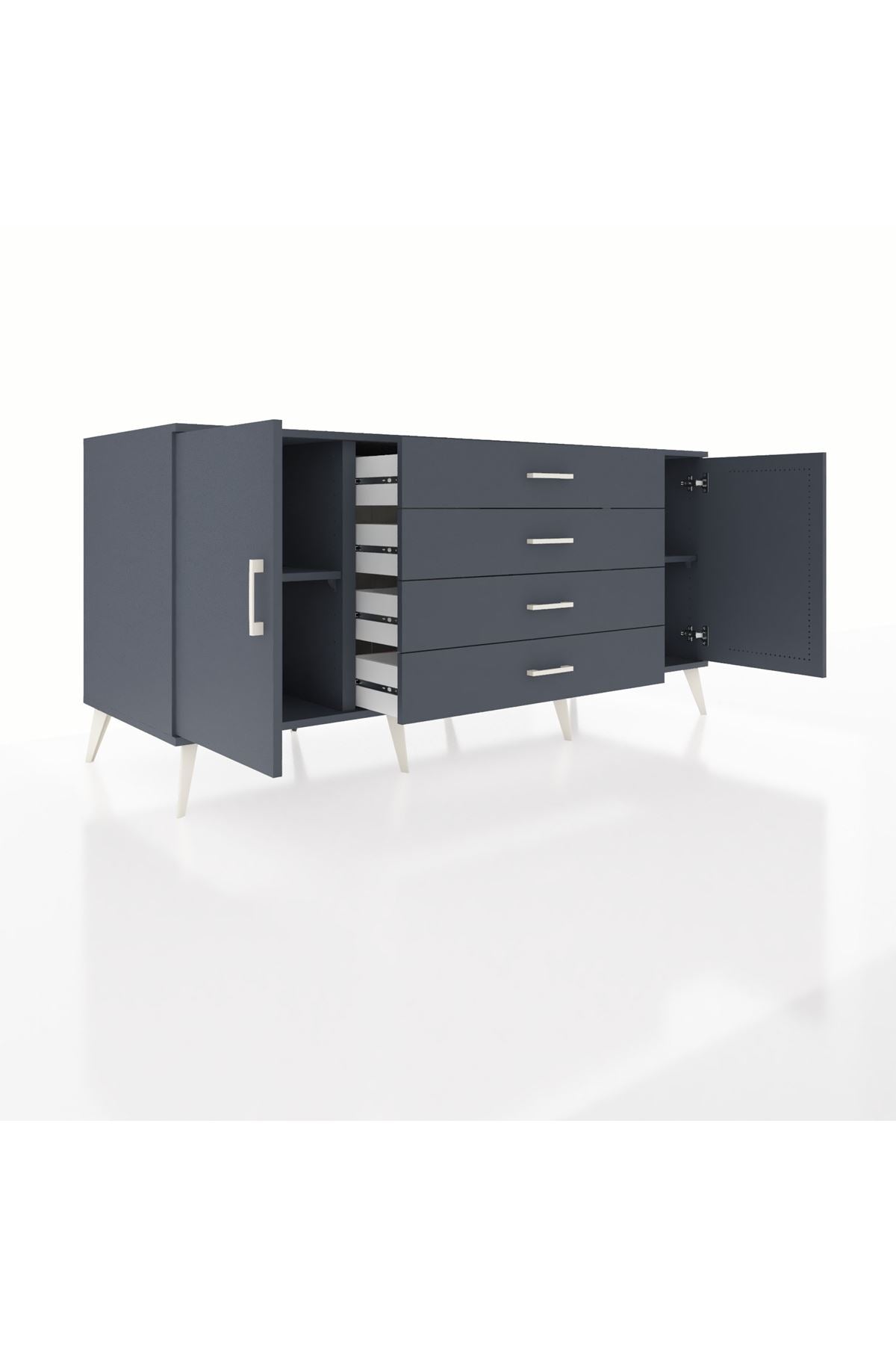 Kronos Konsol 2 Raflı 4 Çekmeceli 2 Kapaklı 176x59x83 - S610M001V17C