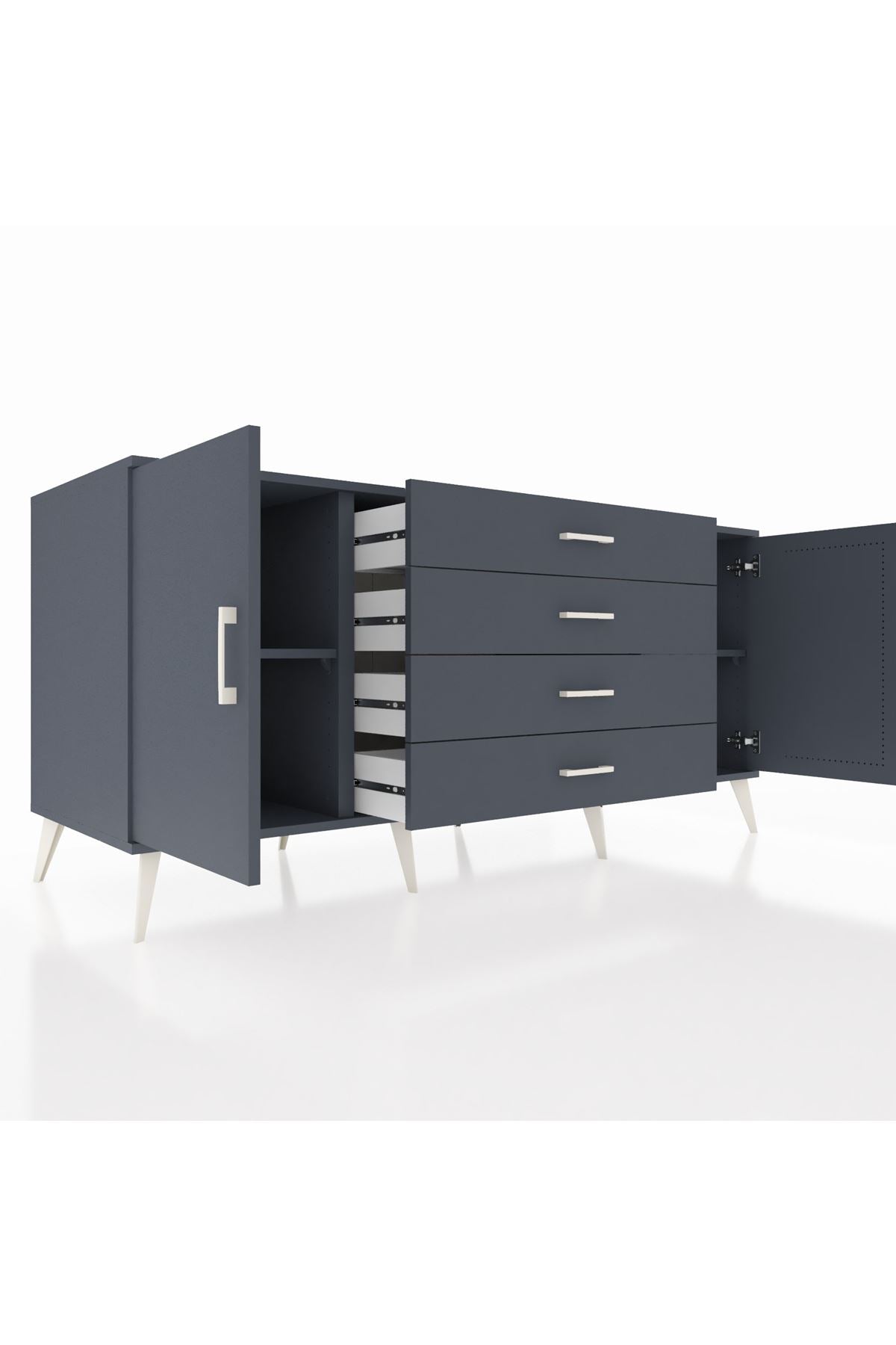 Kronos Konsol 2 Raflı 4 Çekmeceli 2 Kapaklı 176x59x83 - S610M001V17C
