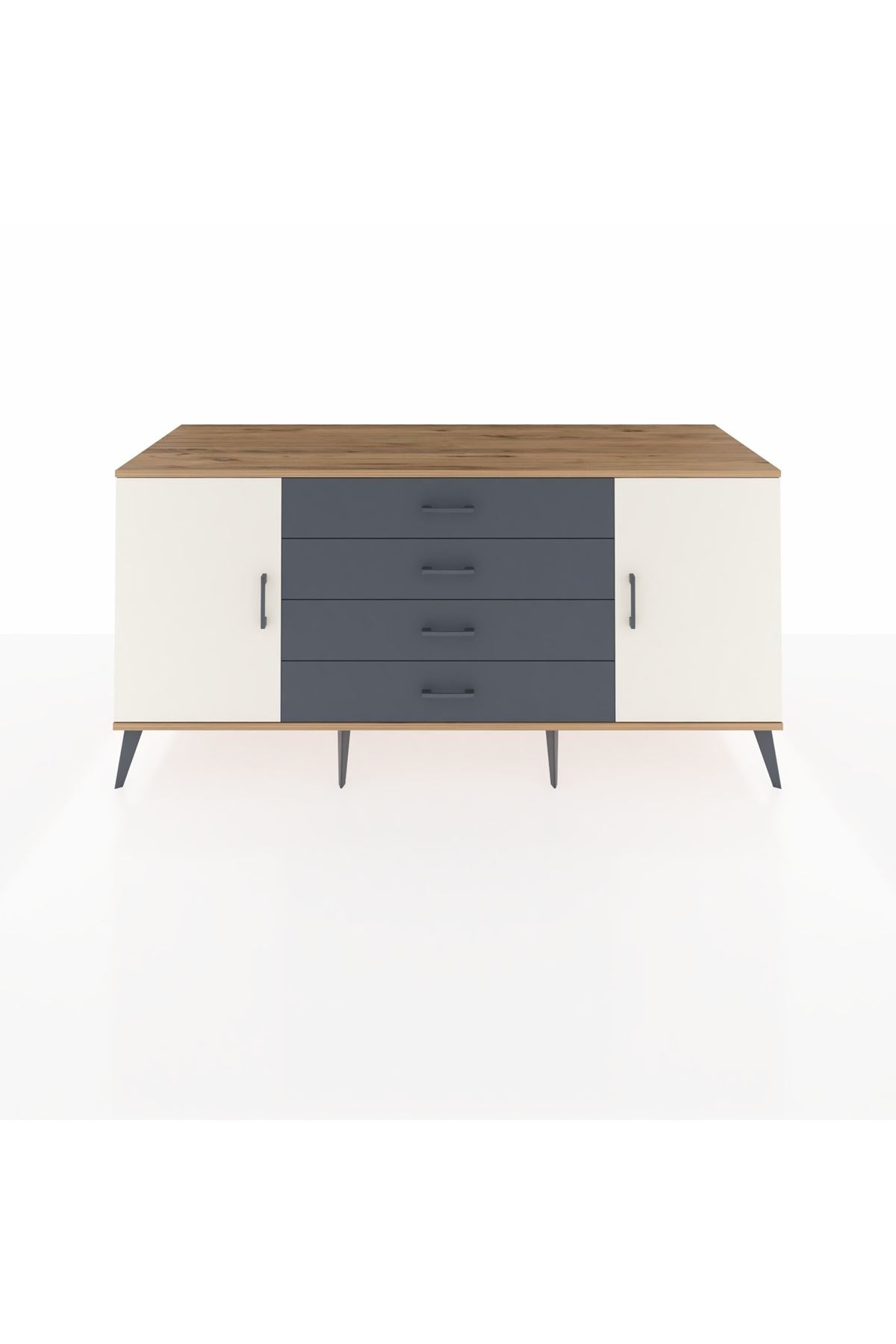 Kronos Konsol 2 Raflı 4 Çekmeceli 2 Kapaklı 176x59x83 - S610M001V23C