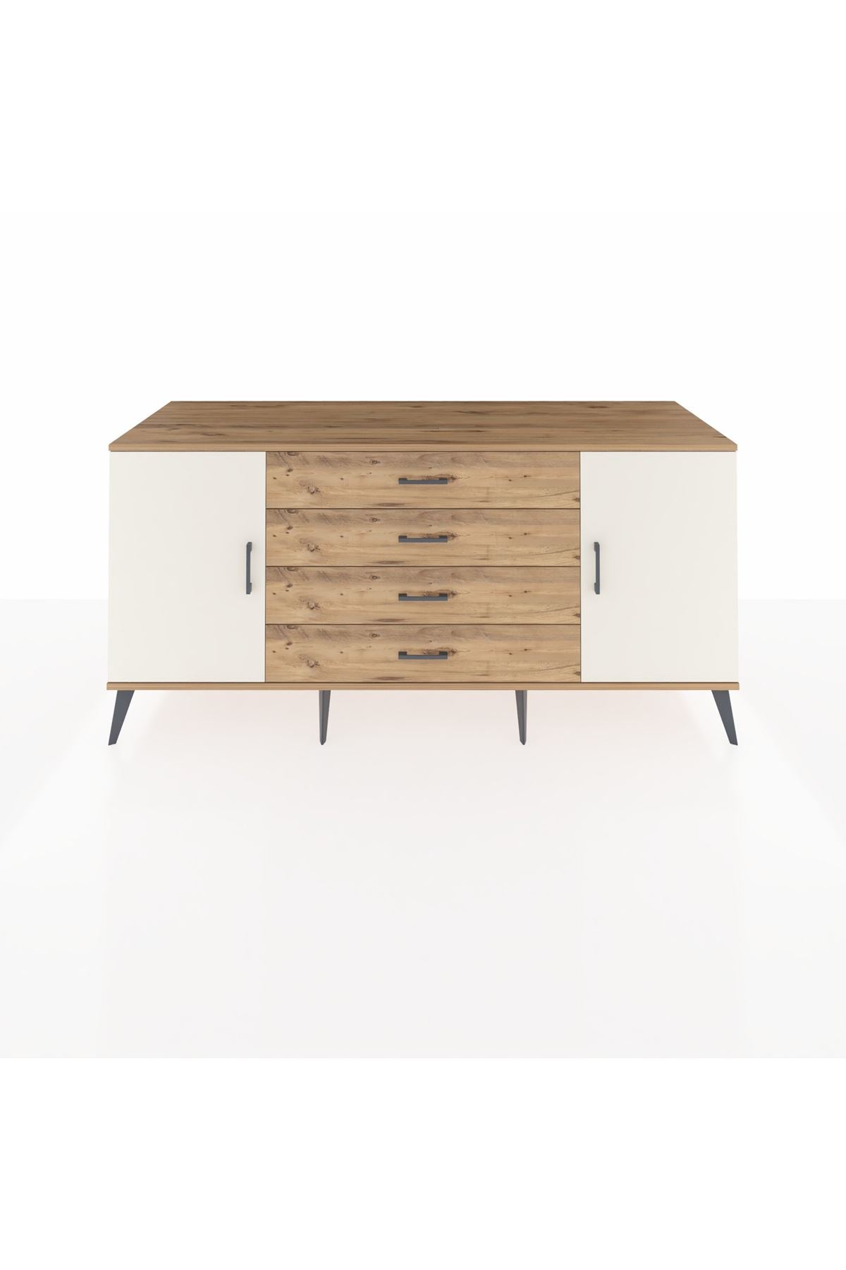 Kronos Konsol 2 Raflı 4 Çekmeceli 2 Kapaklı 176x59x83 - S610M001V24C