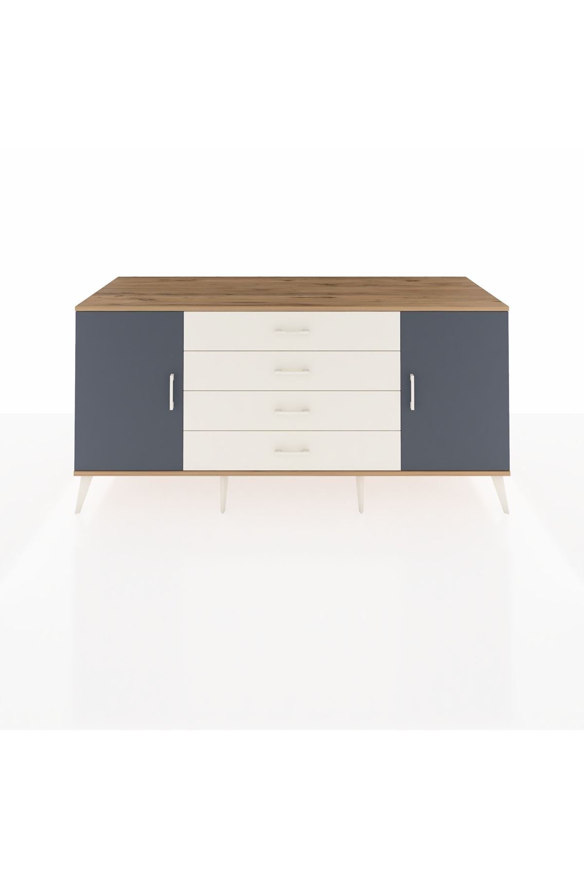 Kronos Konsol 2 Raflı 4 Çekmeceli 2 Kapaklı 176x59x83 - S610M001V25C