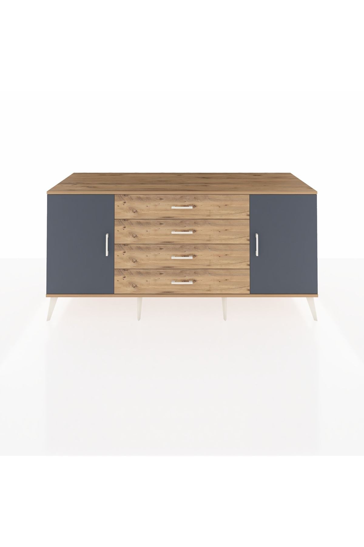 Kronos Konsol 2 Raflı 4 Çekmeceli 2 Kapaklı 176x59x83 - S610M001V27C