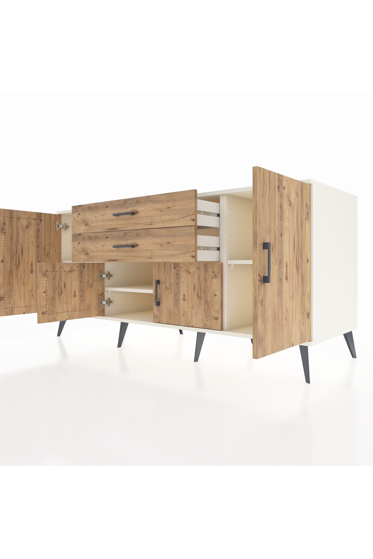 Kronos Konsol 3 Raflı 2 Çekmeceli 4 Kapaklı 176x59x83 - S610M002V03C