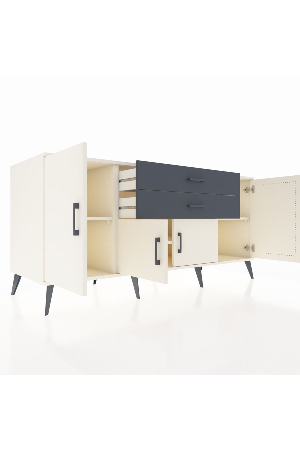 Kronos Konsol 3 Raflı 2 Çekmeceli 4 Kapaklı 176x59x83 - S610M002V05C
