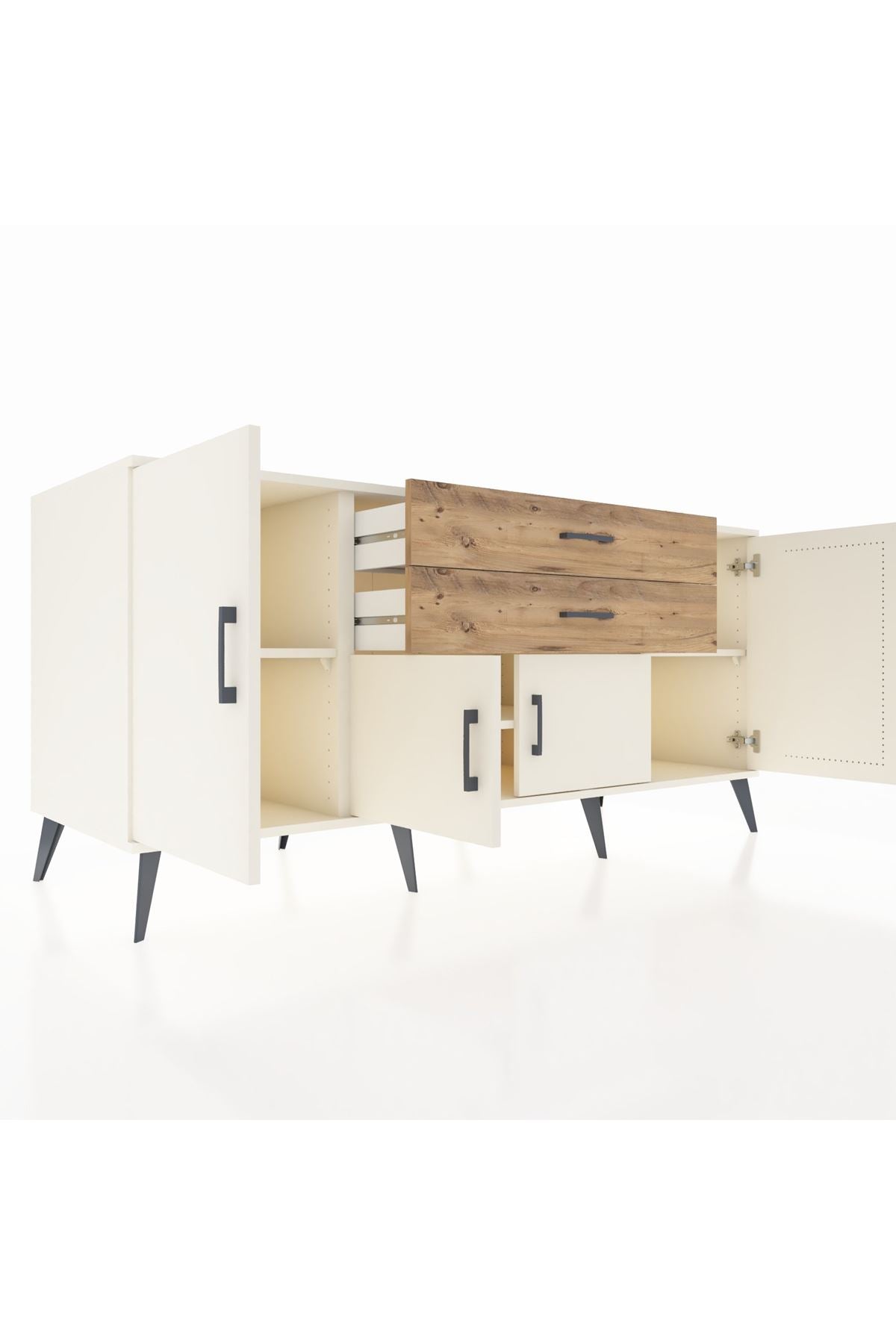 Kronos Konsol 3 Raflı 2 Çekmeceli 4 Kapaklı 176x59x83 - S610M002V06C