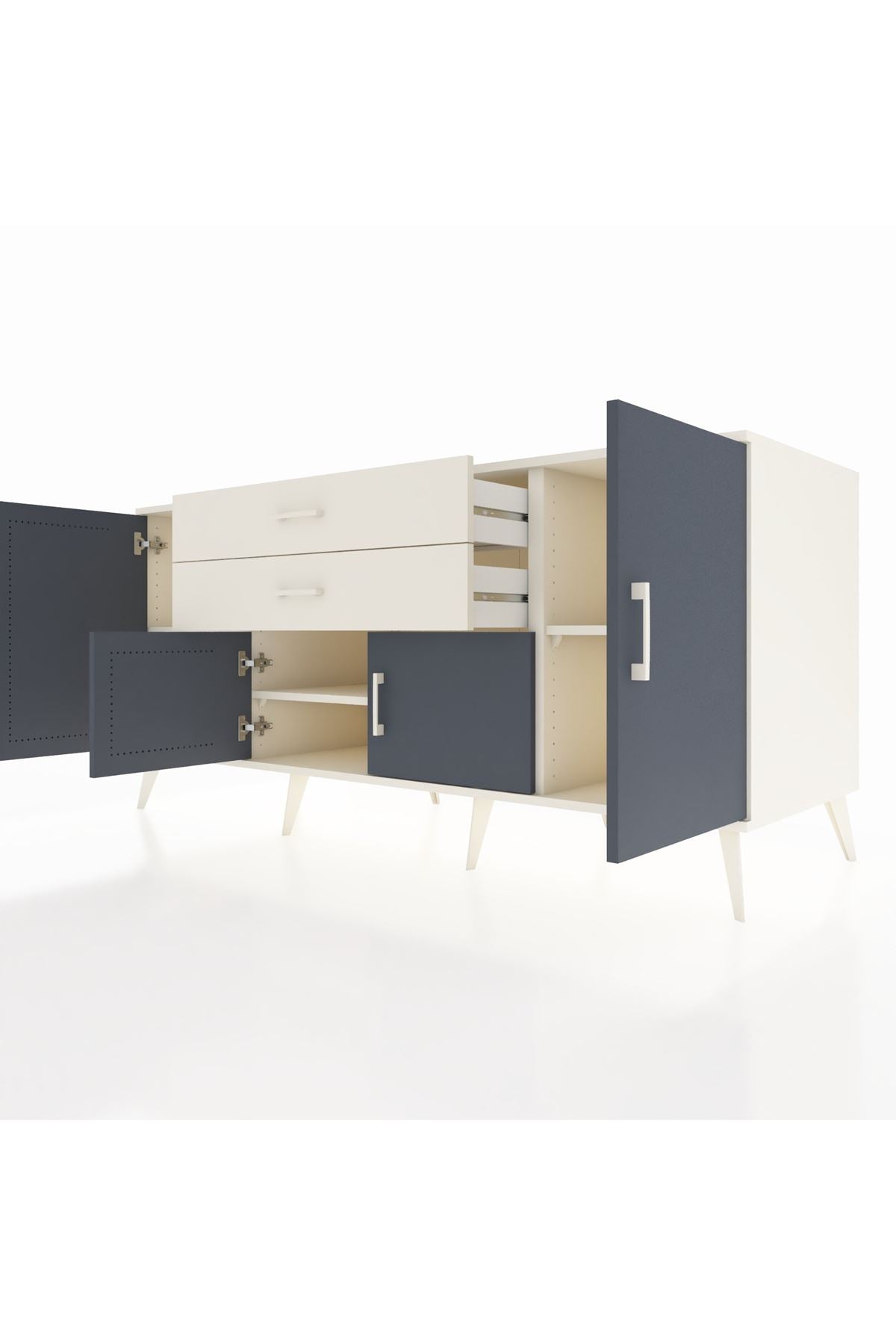 Kronos Konsol 3 Raflı 2 Çekmeceli 4 Kapaklı 176x59x83 - S610M002V07C