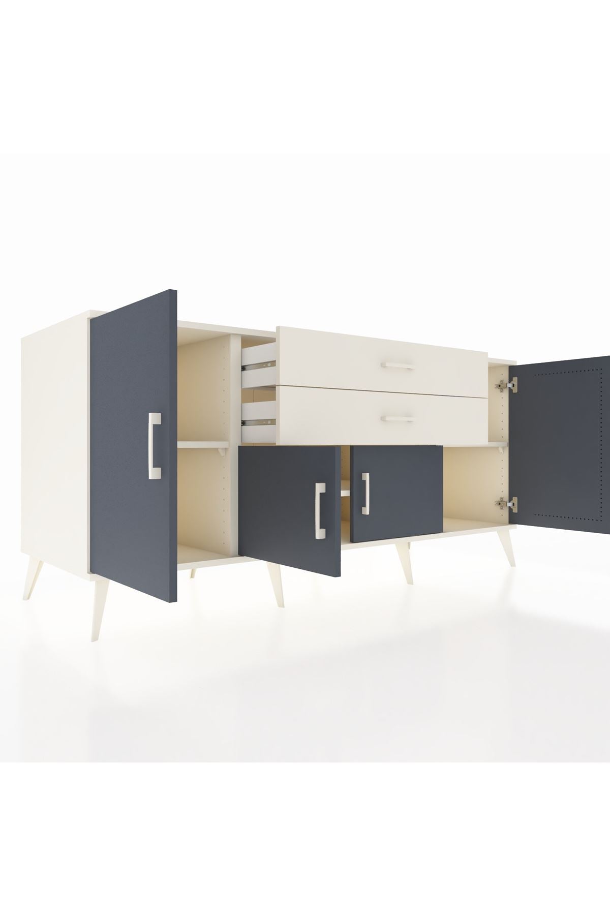 Kronos Konsol 3 Raflı 2 Çekmeceli 4 Kapaklı 176x59x83 - S610M002V07C
