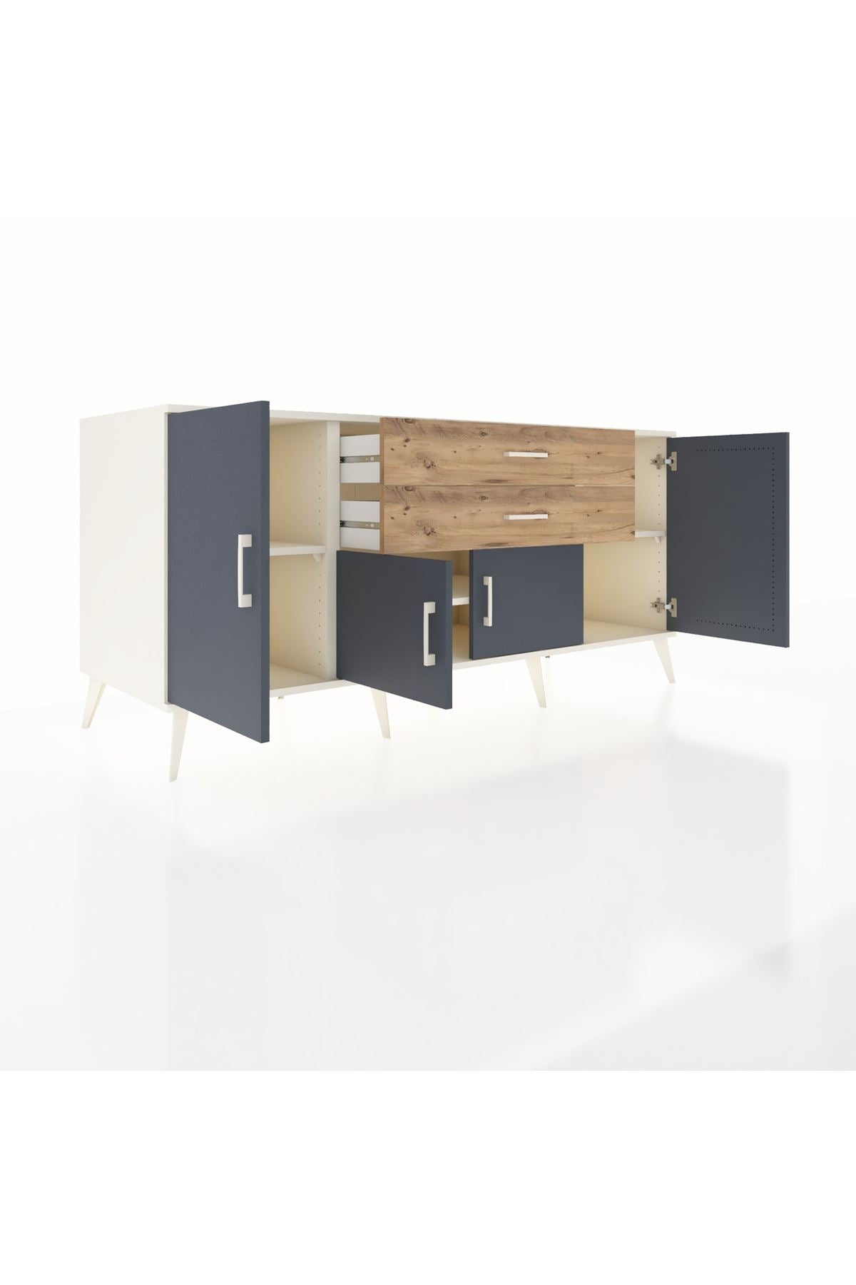 Kronos Konsol 3 Raflı 2 Çekmeceli 4 Kapaklı 176x59x83 - S610M002V09C