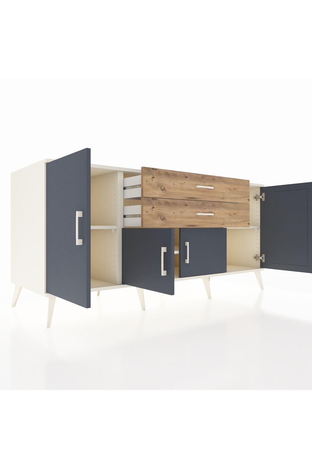 Kronos Konsol 3 Raflı 2 Çekmeceli 4 Kapaklı 176x59x83 - S610M002V09C