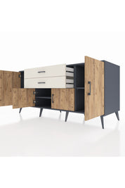 Kronos Konsol 3 Raflı 2 Çekmeceli 4 Kapaklı 176x59x83 - S610M002V10C