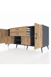 Kronos Konsol 3 Raflı 2 Çekmeceli 4 Kapaklı 176x59x83 - S610M002V12C