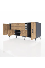 Kronos Konsol 3 Raflı 2 Çekmeceli 4 Kapaklı 176x59x83 - S610M002V12C
