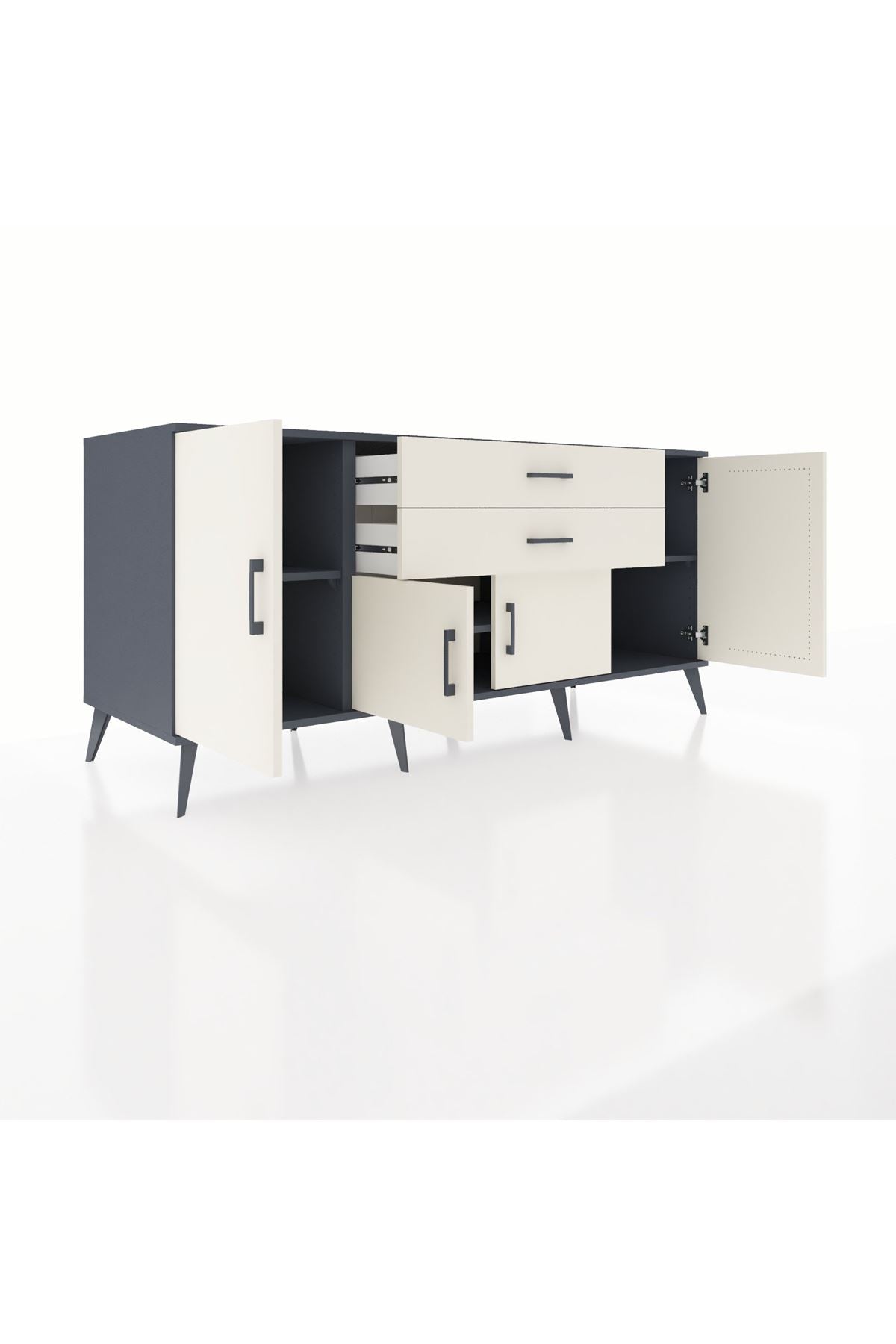 Kronos Konsol 3 Raflı 2 Çekmeceli 4 Kapaklı 176x59x83 - S610M002V13C