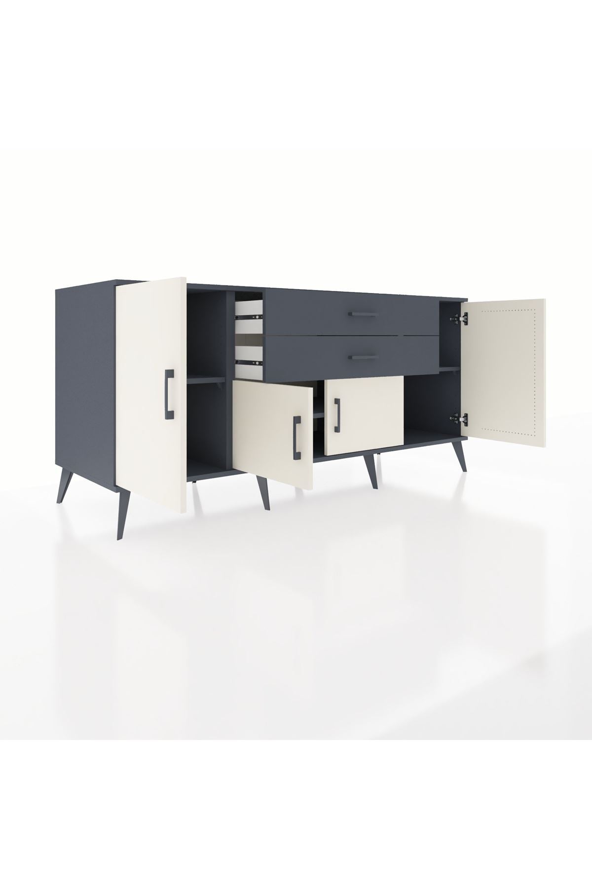 Kronos Konsol 3 Raflı 2 Çekmeceli 4 Kapaklı 176x59x83 - S610M002V14C