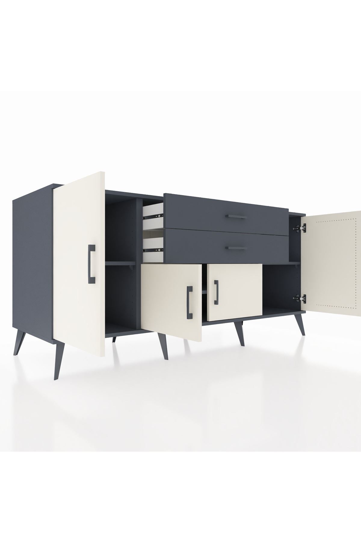 Kronos Konsol 3 Raflı 2 Çekmeceli 4 Kapaklı 176x59x83 - S610M002V14C