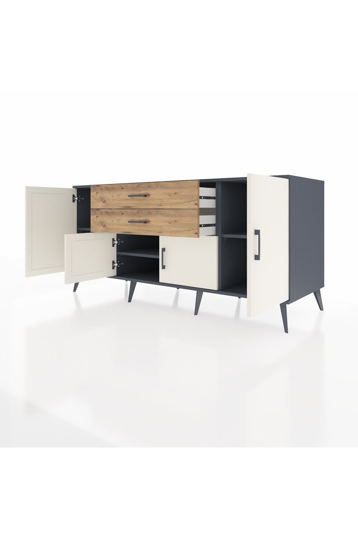 Kronos Konsol 3 Raflı 2 Çekmeceli 4 Kapaklı 176x59x83 - S610M002V15C