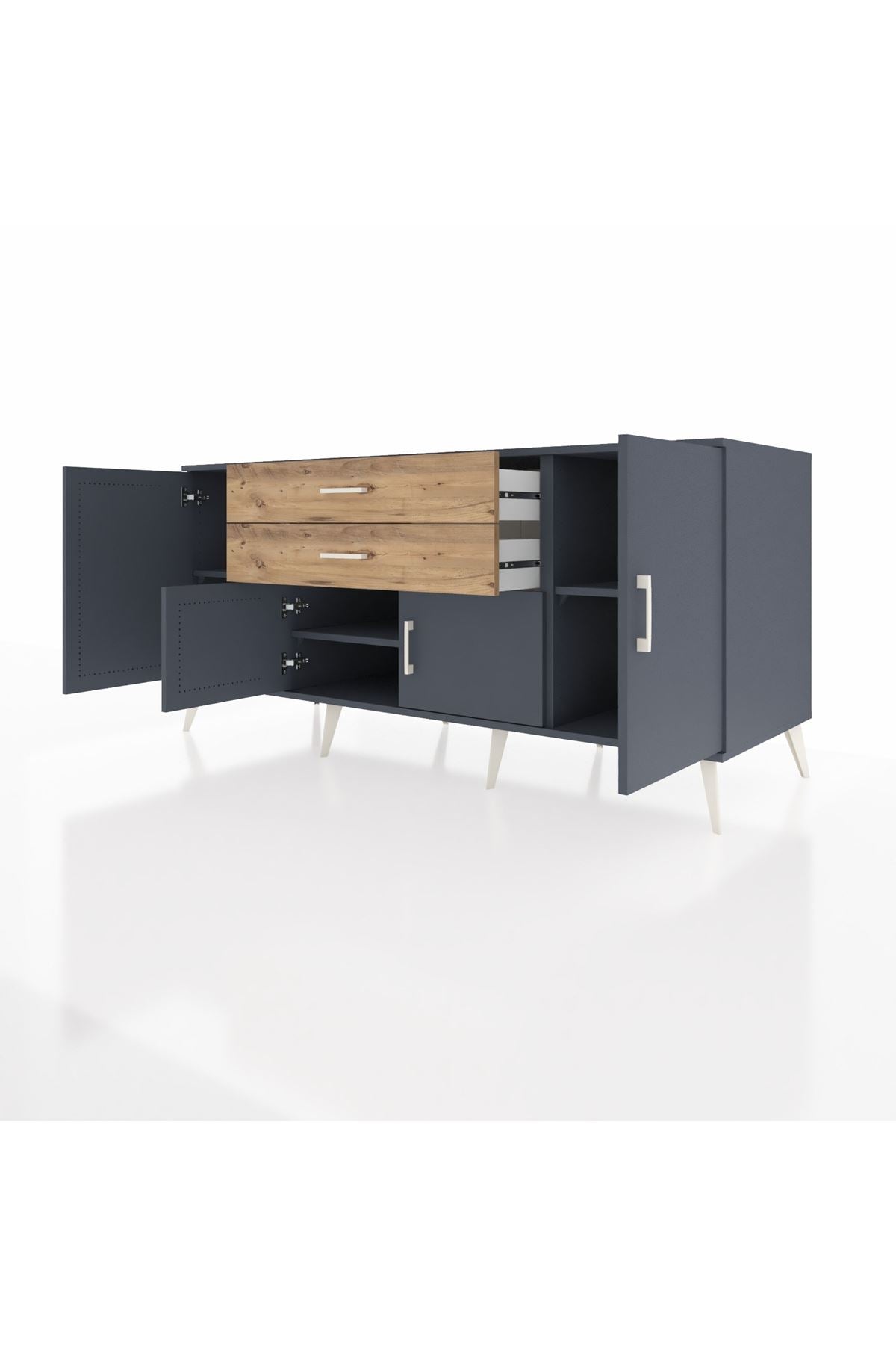 Kronos Konsol 3 Raflı 2 Çekmeceli 4 Kapaklı 176x59x83 - S610M002V18C