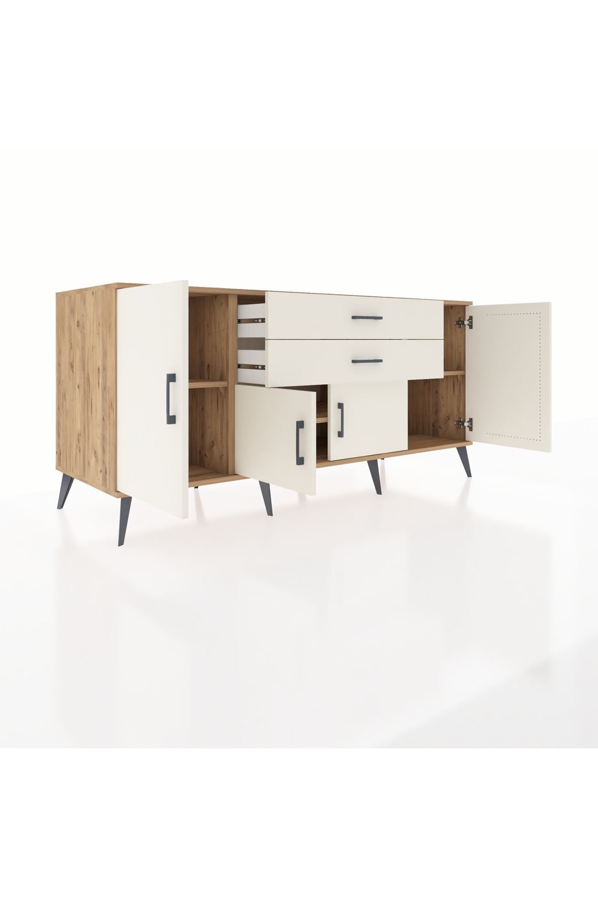 Kronos Konsol 3 Raflı 2 Çekmeceli 4 Kapaklı 176x59x83 - S610M002V22C