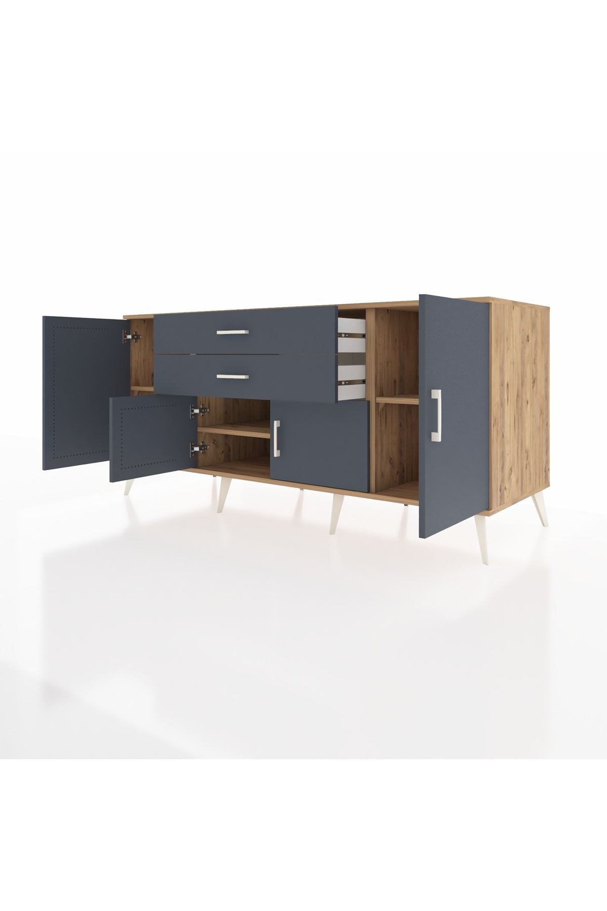 Kronos Konsol 3 Raflı 2 Çekmeceli 4 Kapaklı 176x59x83 - S610M002V26C